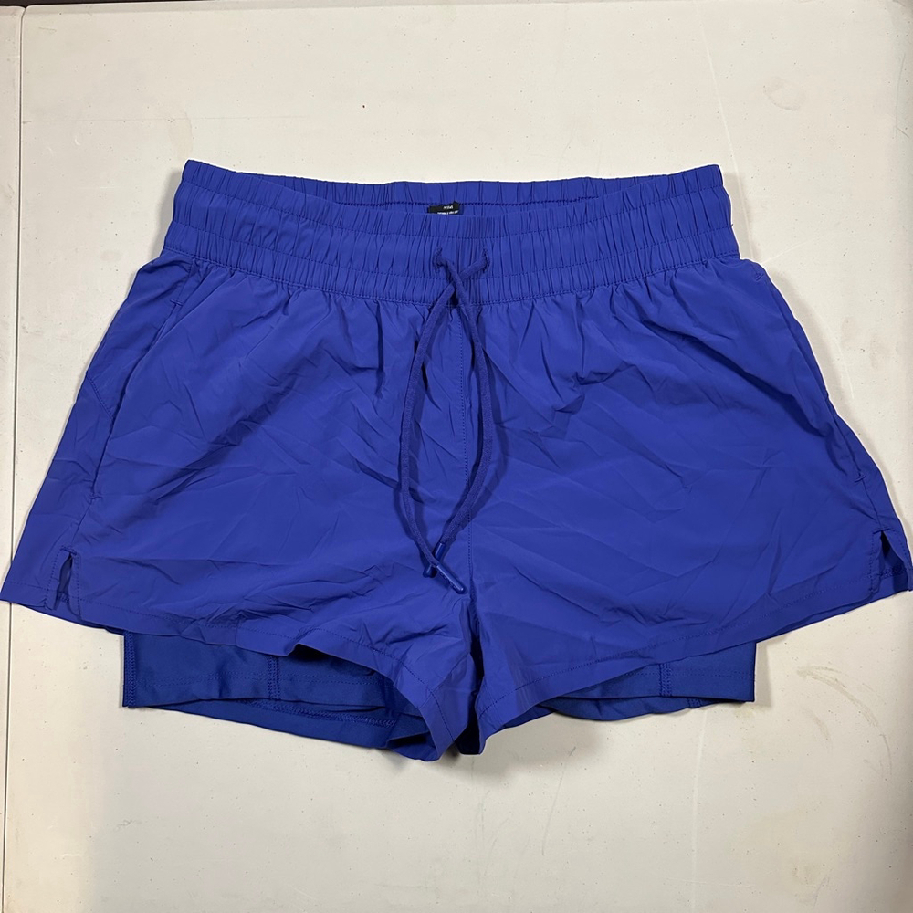 Women’s Spyder Blue 2-Layer Athletic Running Shorts Size S